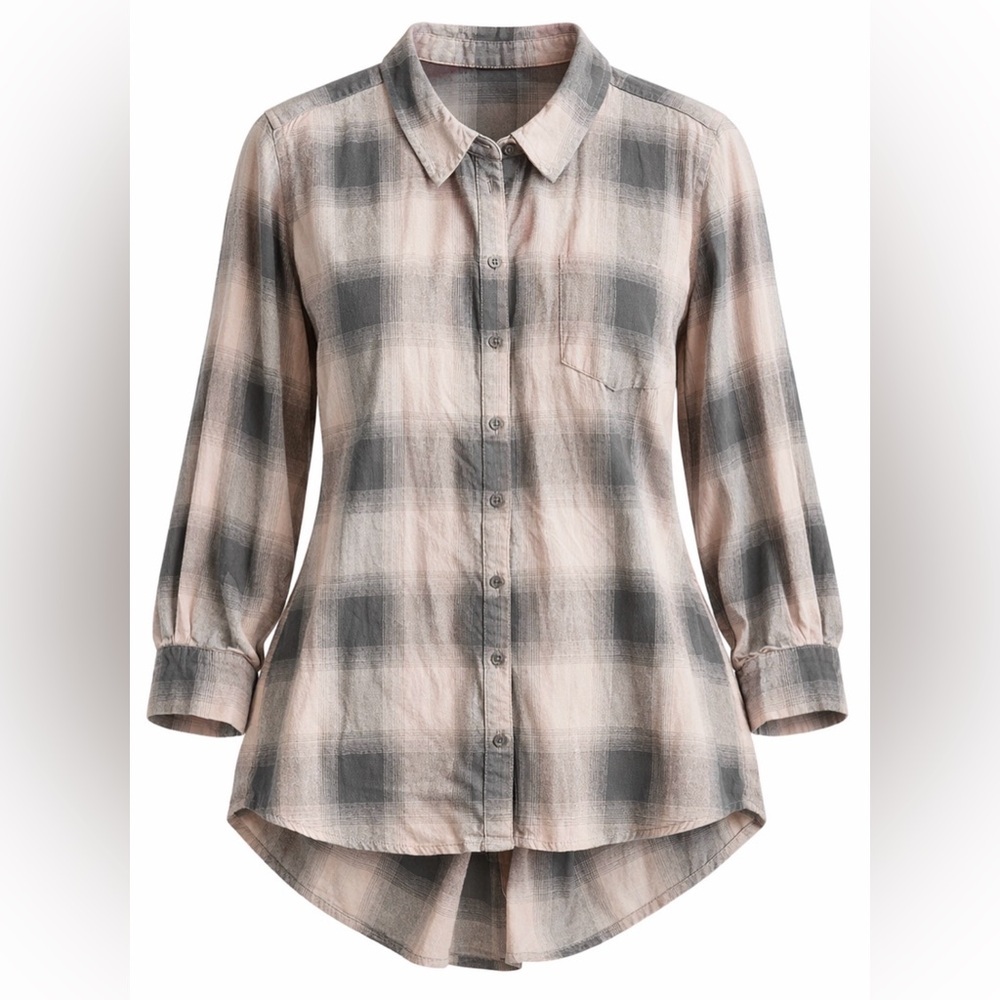 Lisa Rinna Long Tail Plaid Flannel Women’s 2XL